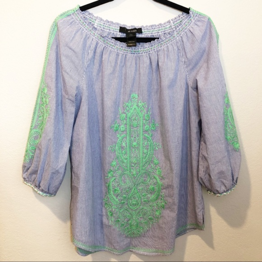 Ali Miles embroidered Top
